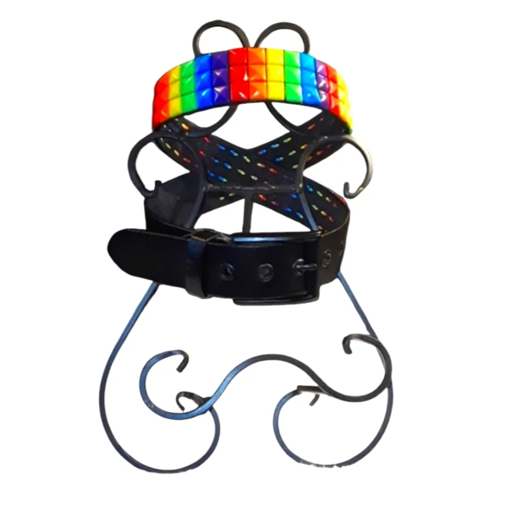 🏳️‍🌈Pride Colored Rainbow Leather Belt. Unisex Size: 39 Inches Long